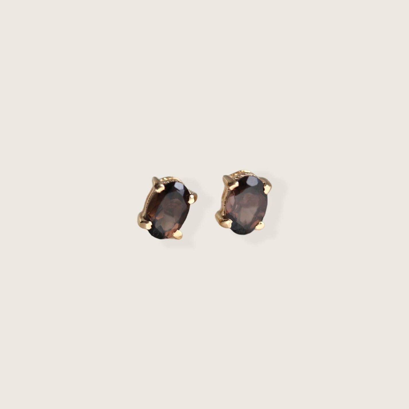 Ava Studs Smokey Quartz