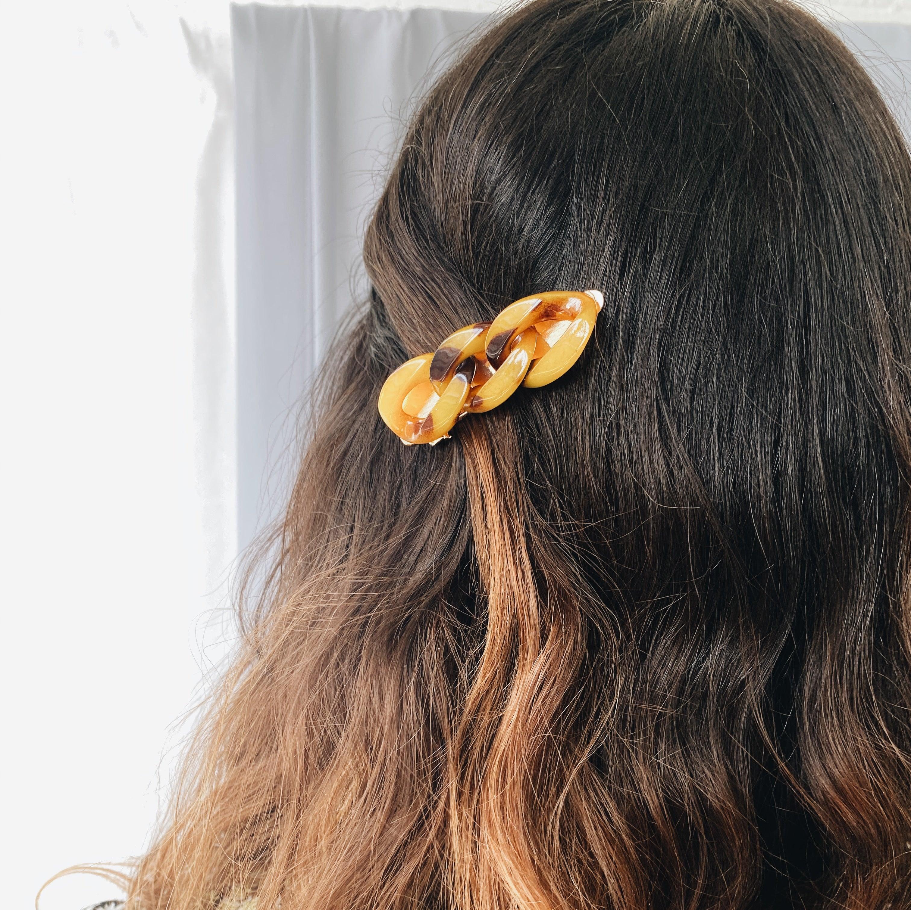 `Maya Hair Clip Yellow Tortoise