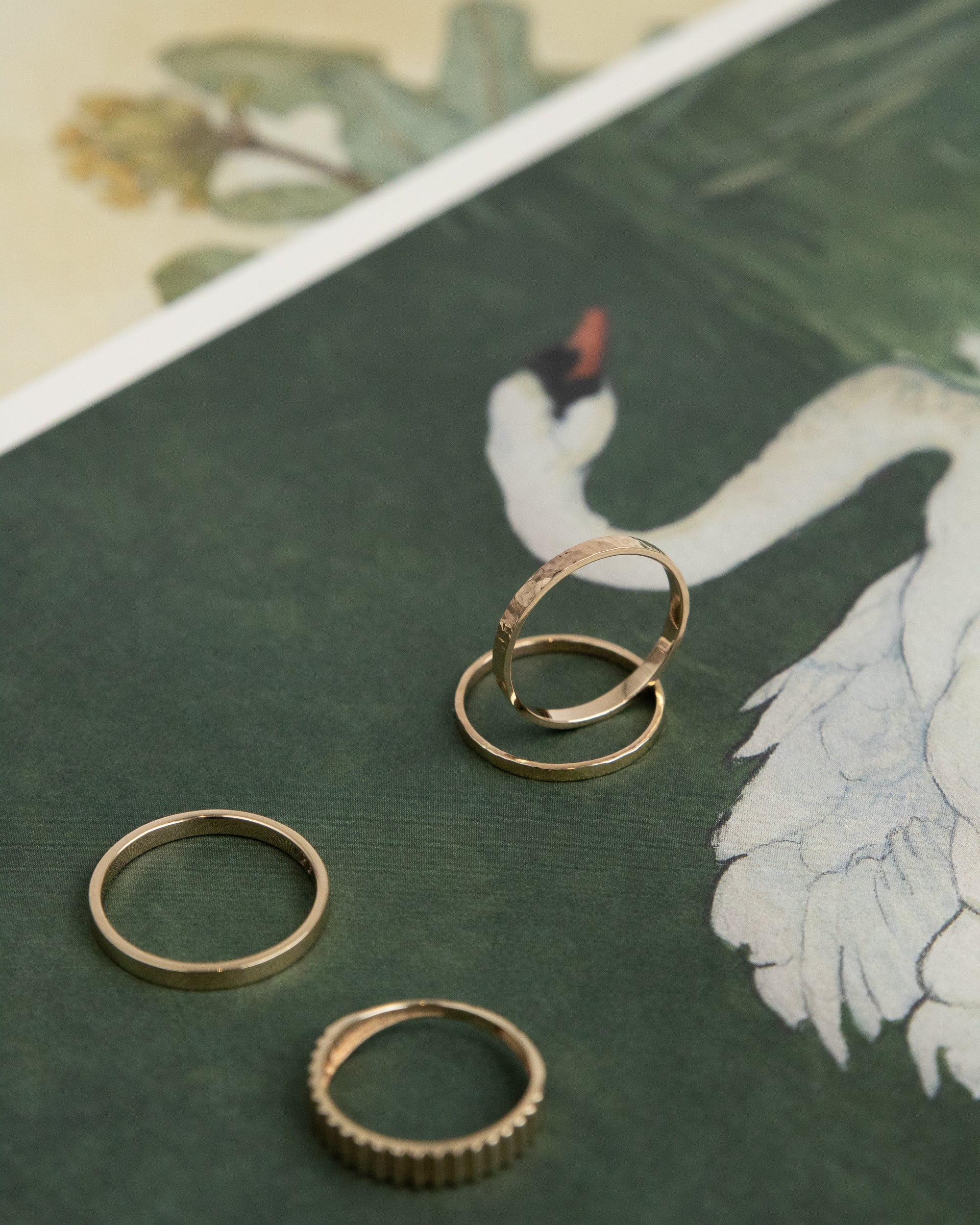 2mm Hammered Gold Ring
