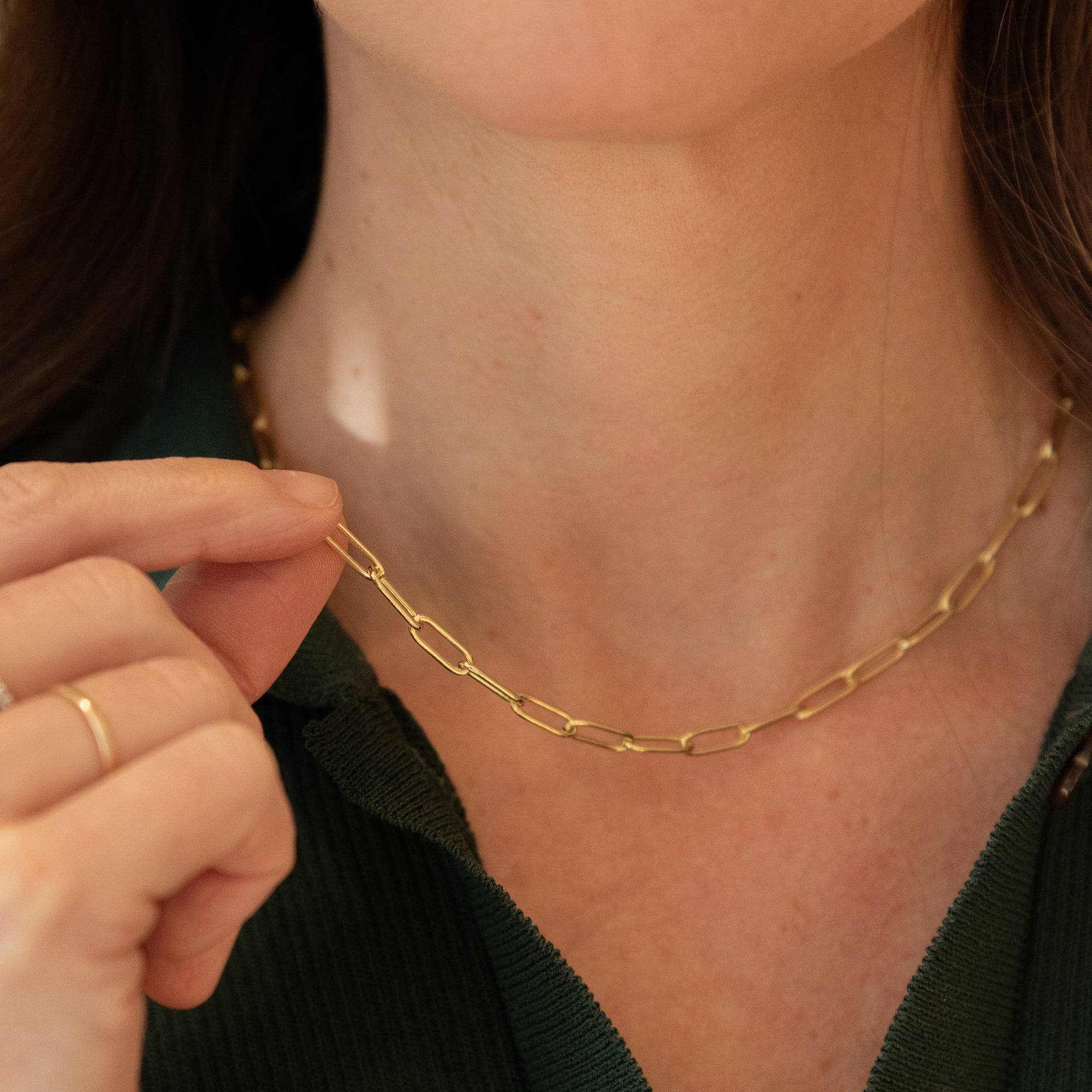 Roberts Paperclip Chain Necklace Gold