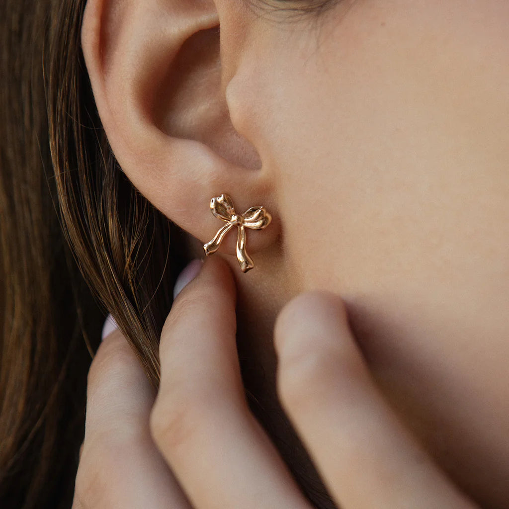 Bow Petite Earrings Gold