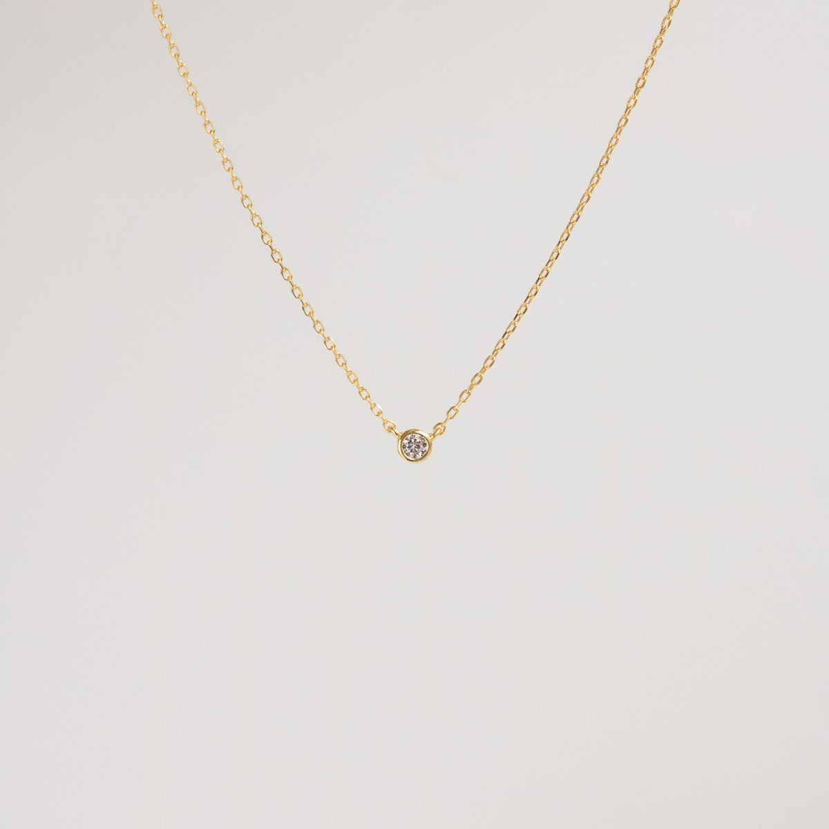 Bezel Birthstone Necklace April — Violette Boutique