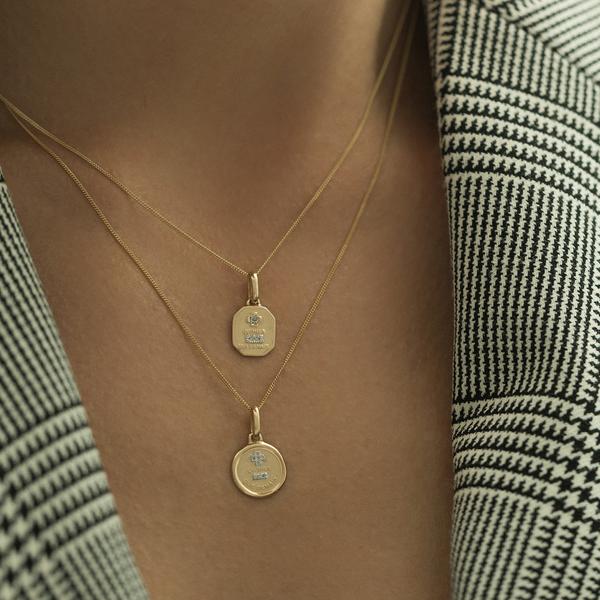 14K Love Token Necklace Round